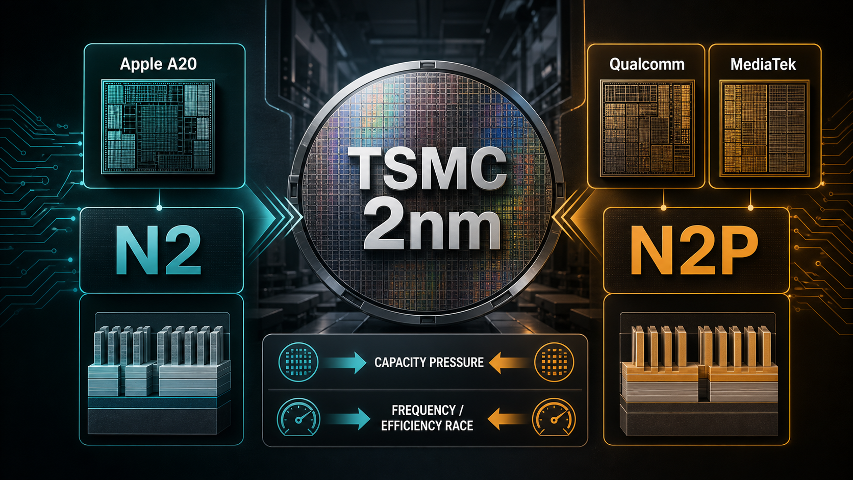 TSMC N2/N2P 製程競爭 AI 生成概念圖